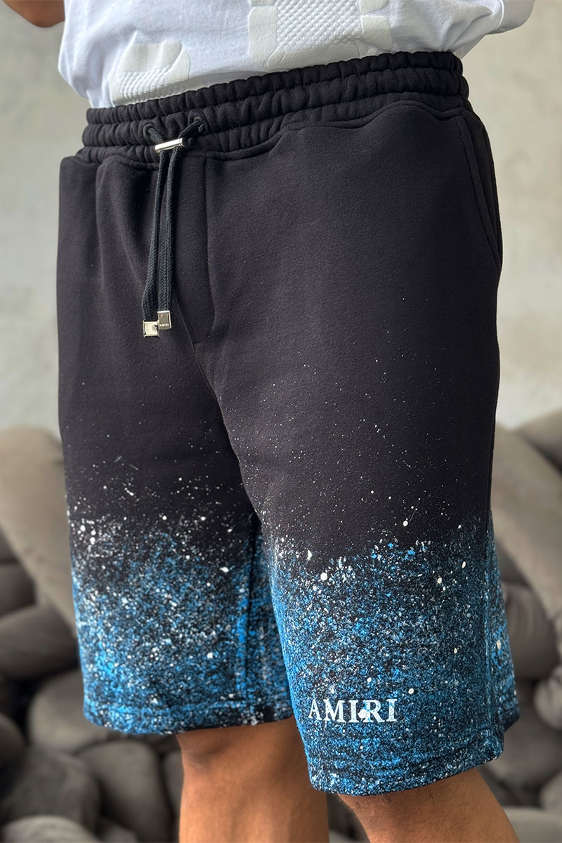 Amiri Мужские чёрные шорты paint splatter