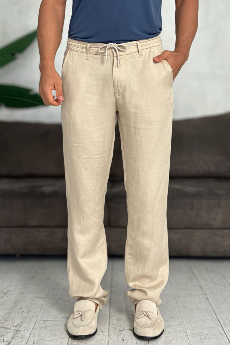 Loro Piana Мужские брюки бежевого цвета 
