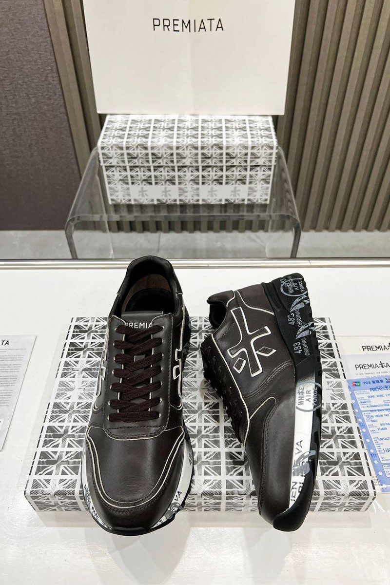 Premiata Мужские кожаные кроссовки Mick