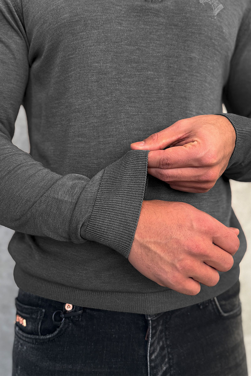 Stеfаnо Riссi Серое поло с длинным рукавом zip-up 