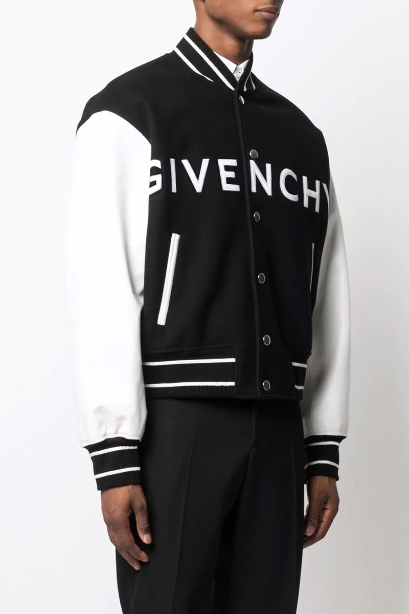 Givenchy Мужской бомбер Varsity logo-embroidered - Black / White