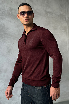 Мужская кофта zip-up - Burgundy
