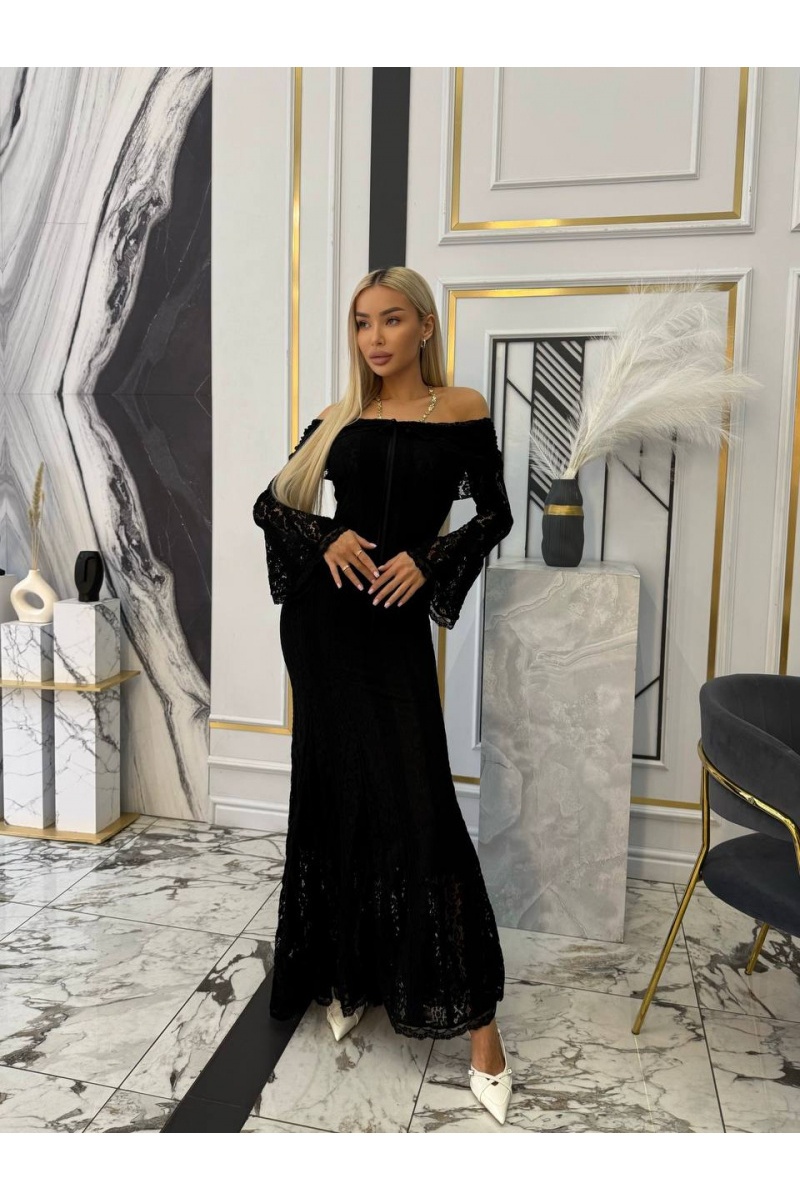 MIU MIU Кружевное женское платье с открытыми плечами 