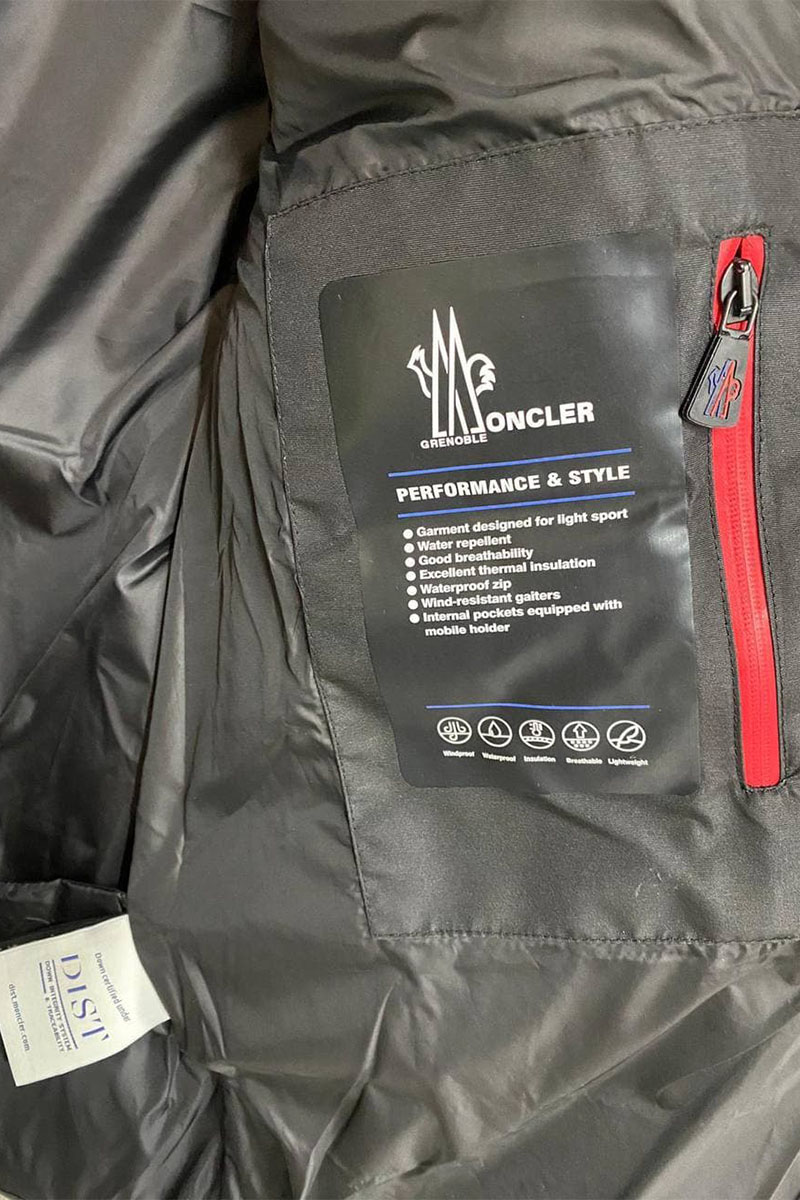 Moncler Утеплённая тёмно-серая куртка Grenoble