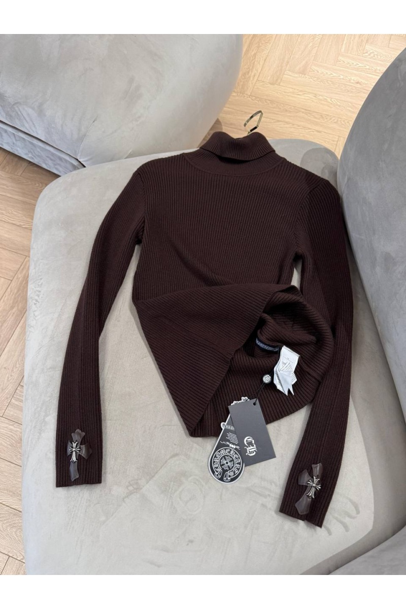 Chrome Hearts Женская мягкая водолазка premium - Brown