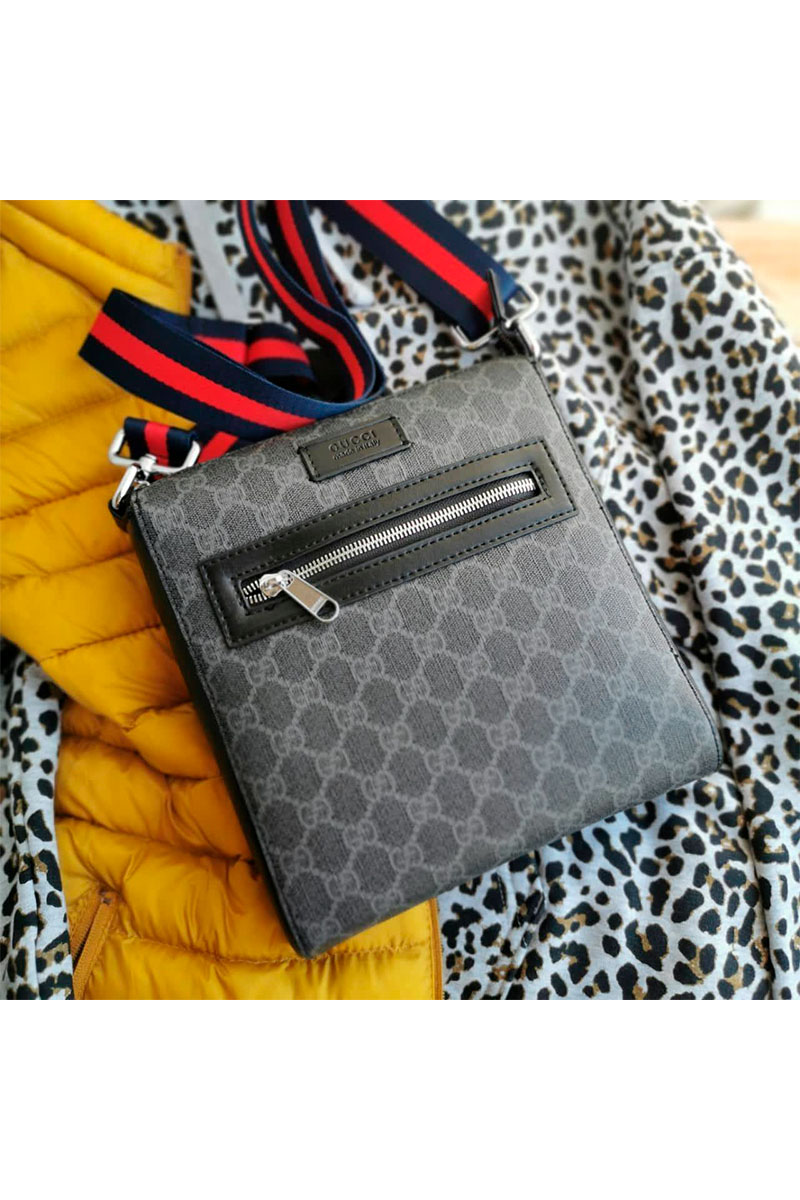 Gucci Кожаная сумка GG Black Small messenger bag 21x23 см