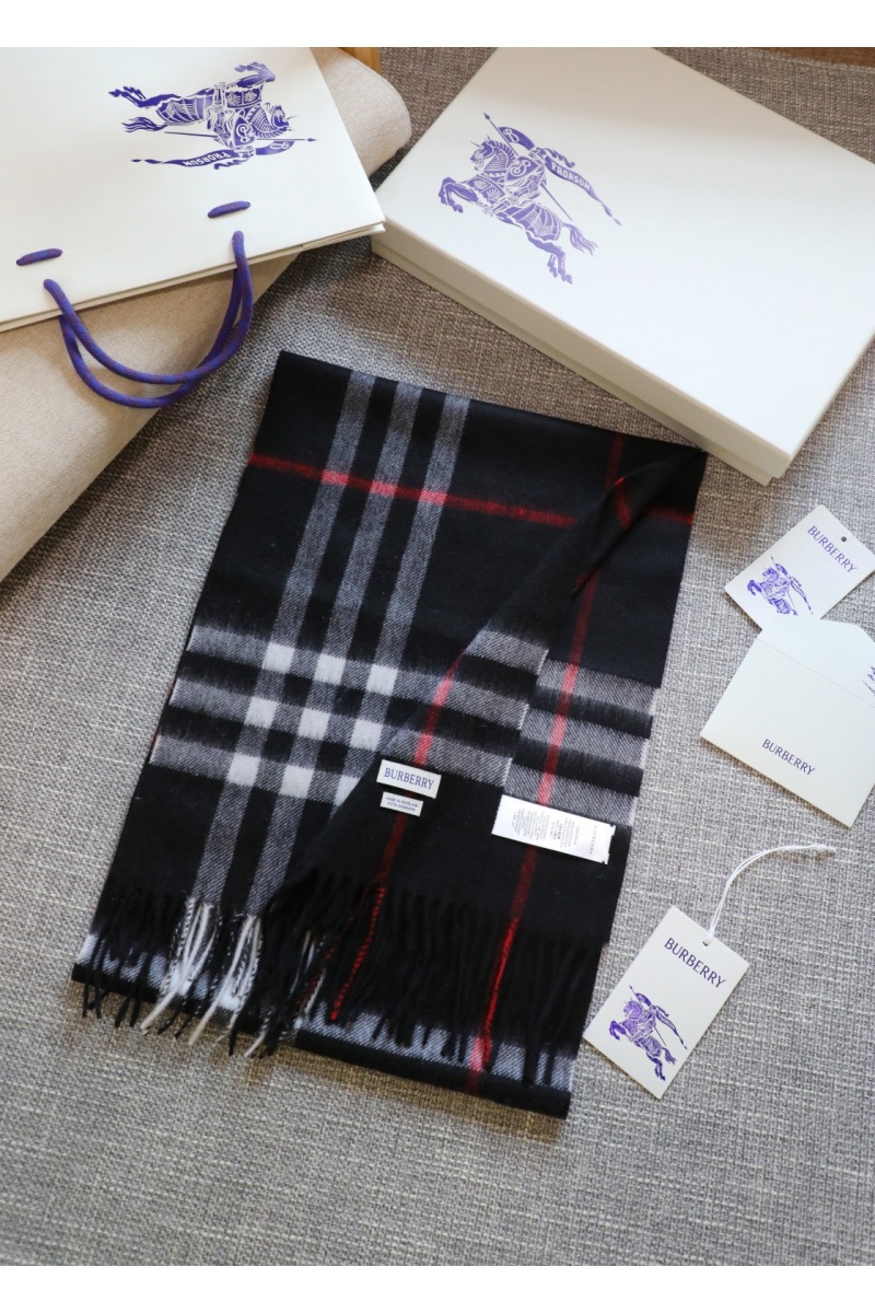 Burberry Шарф two-tone Check premium 168x30 см - Black