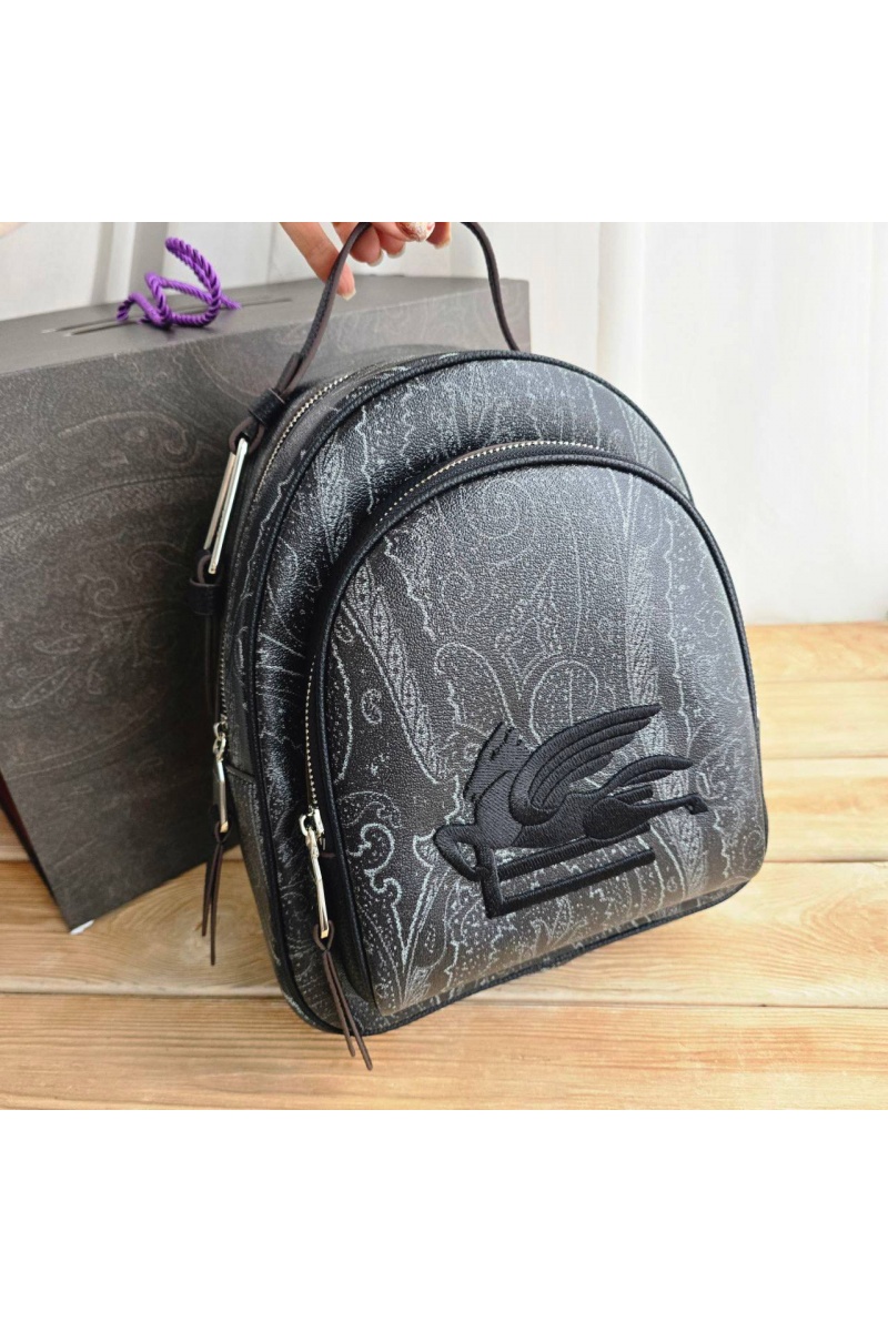 Loewe Кожаный рюкзак с узором плейсли 30x24 см