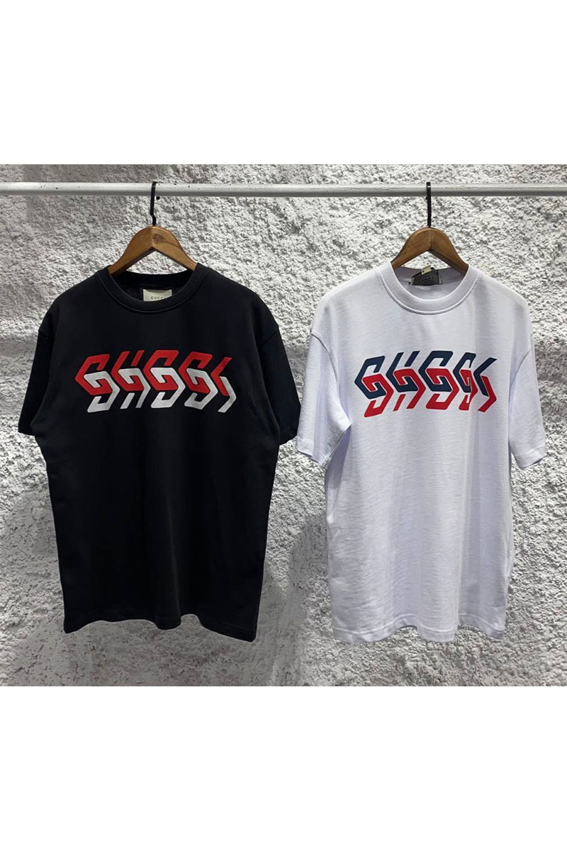 Gucci Белая оверсайз футболка mirror-logo