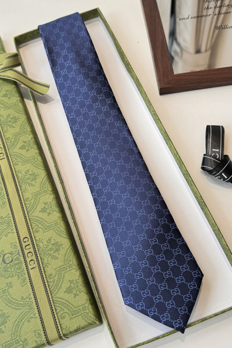 Gucci Галстук GG Monogram premium 146x7 см - Navy