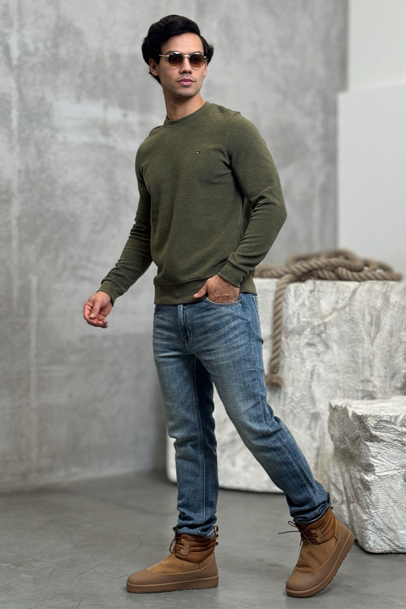 Tommy Hilfiger Мужской свитшот зелёного цвета