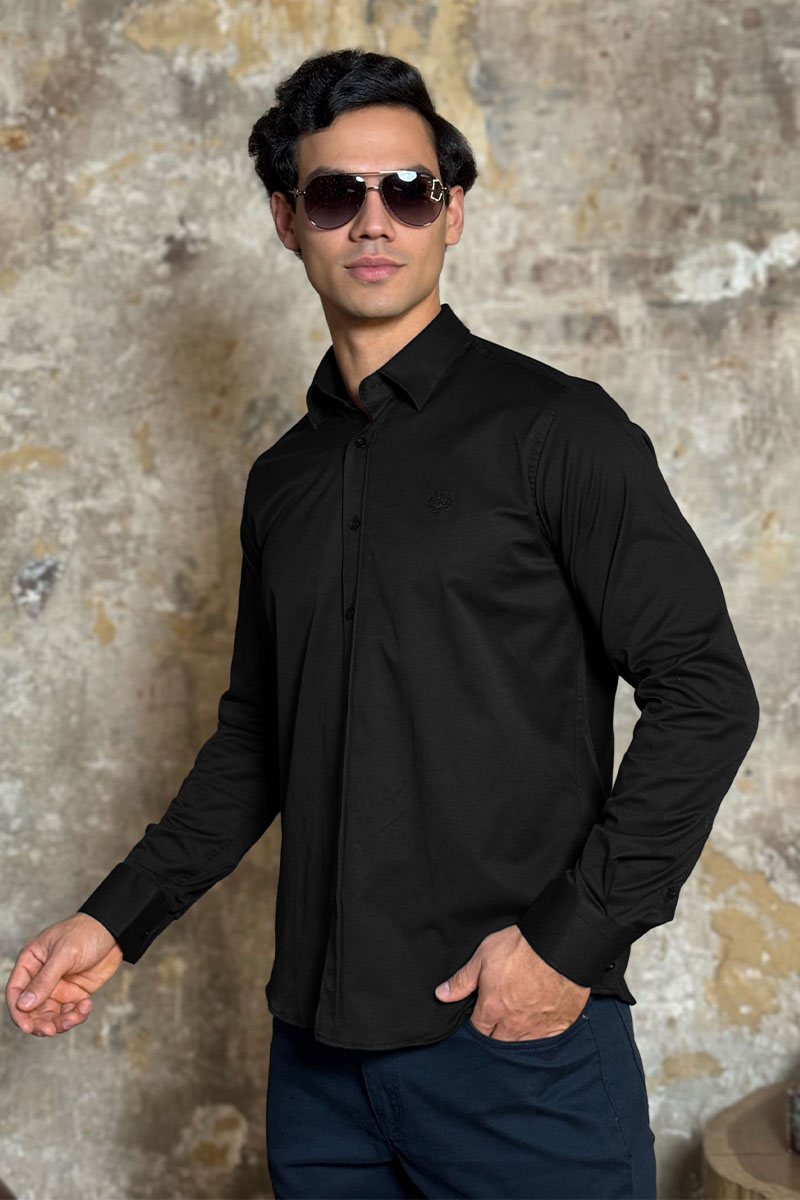 Loro Piana Мужская рубашка чёрного цвета