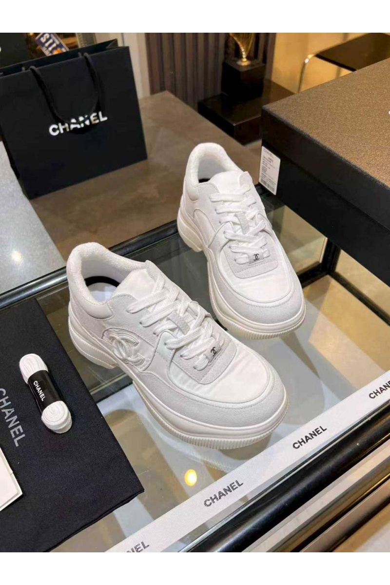 Chаnеl Белые женские кроссовки premium