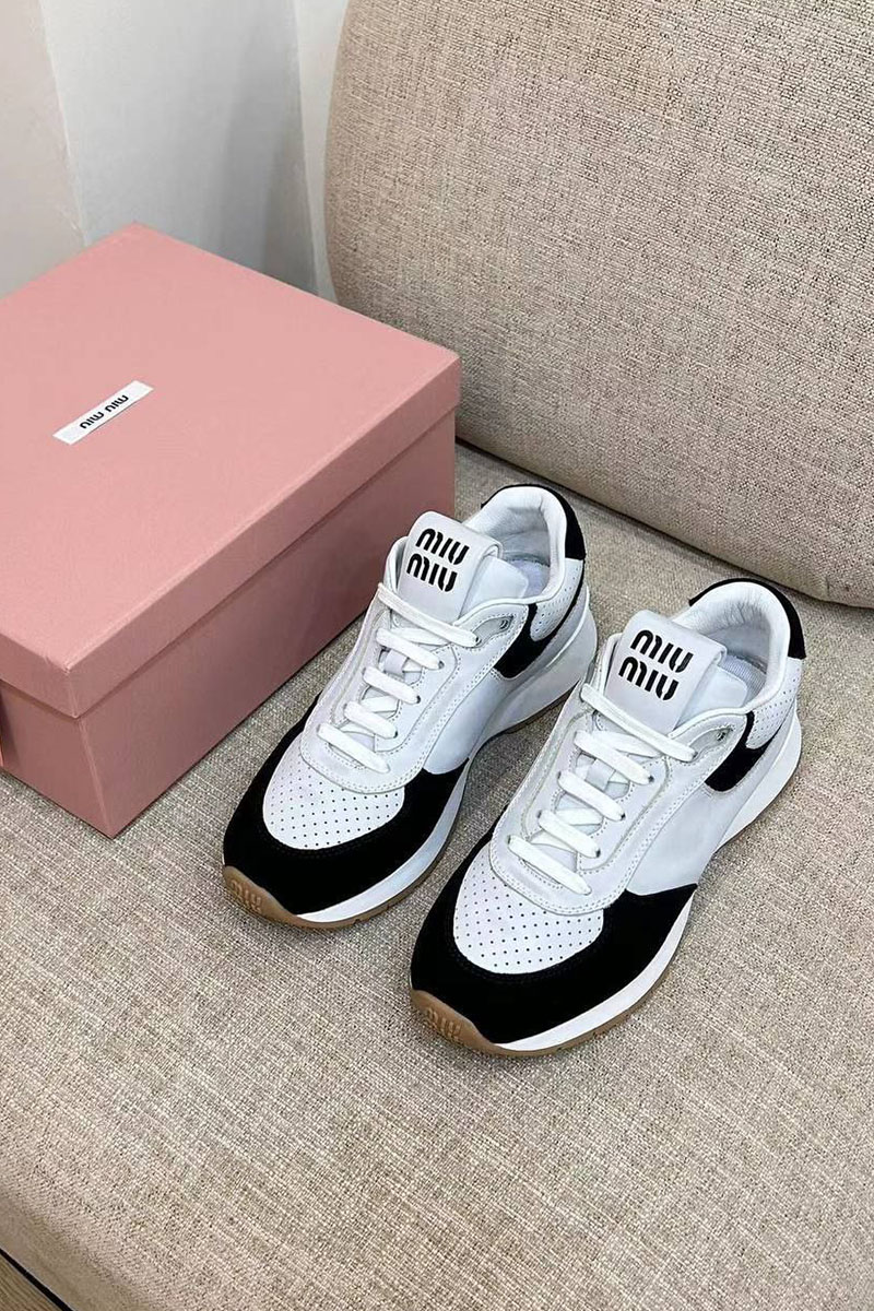 MIU MIU Женские кроссовки Premium - Grey / Black