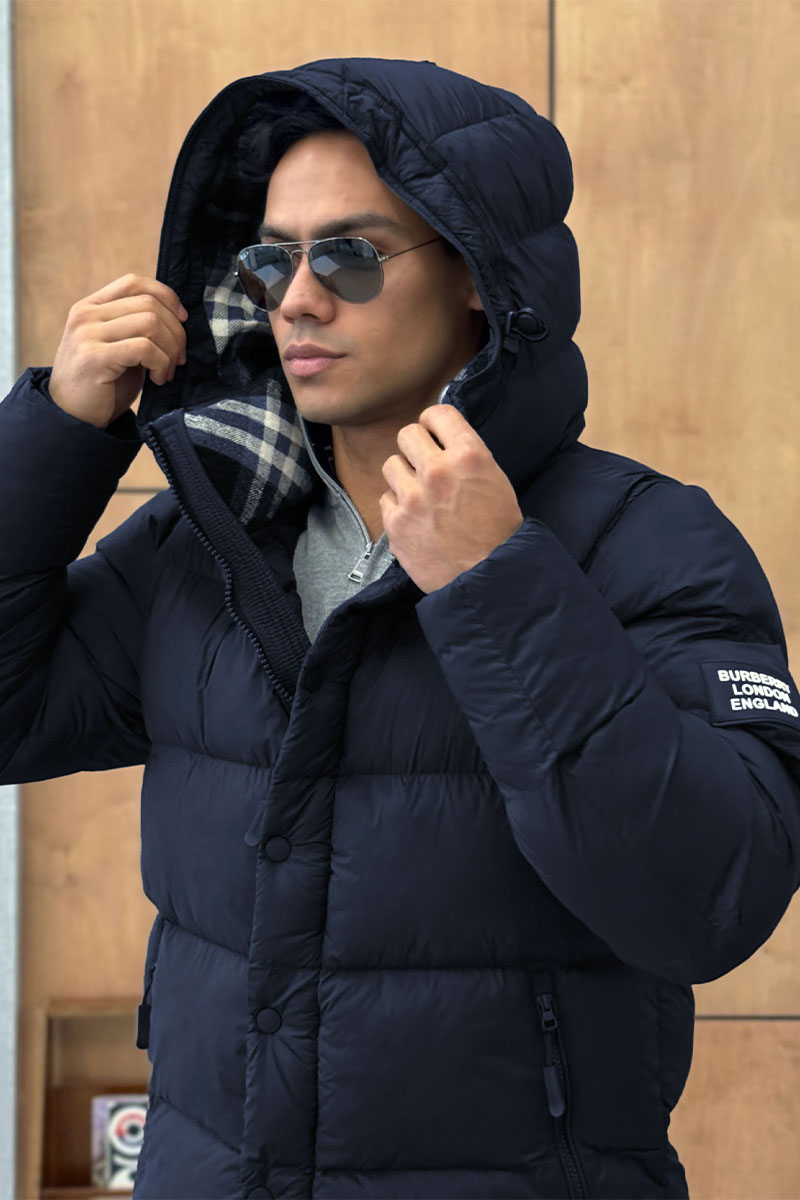 Burberry Синяя куртка со съёмными рукавами Lockwell logo-patch