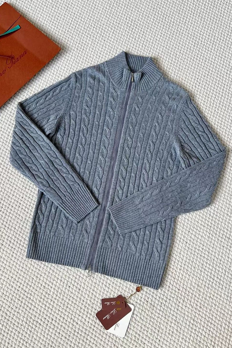 Loro Piana Кашемировый свитер Premium zip-up - Grey