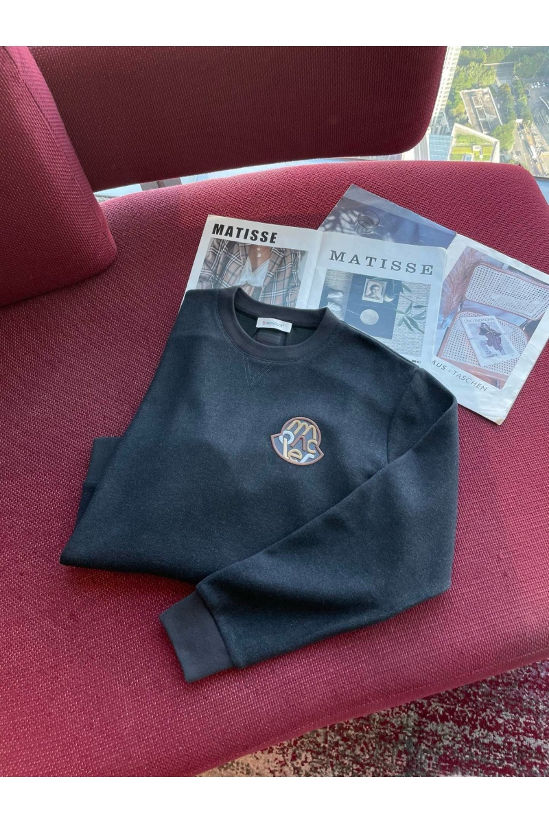 Moncler Мужской свитшот logo-patch - Grey