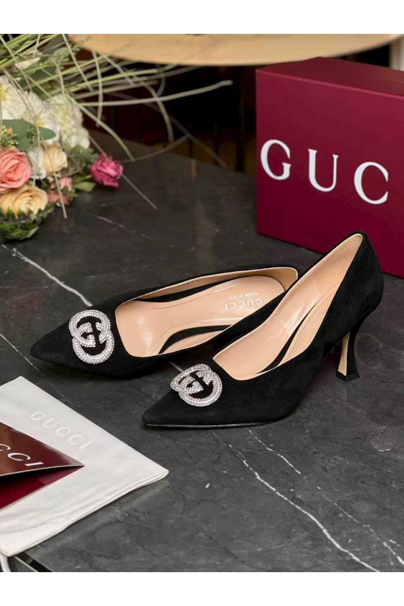 Gucci Женские замшевые туфли GG premium