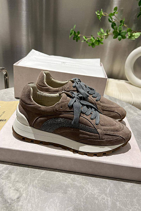 Женские замшевые кроссовки Monili Premium - Brown