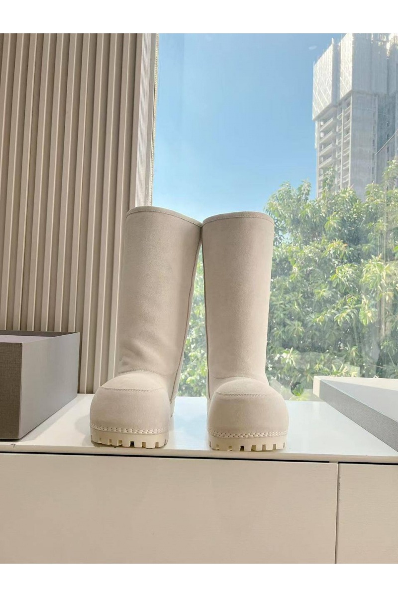 Balenciaga Женские ботинки Alaska Fur High Boot premium - White