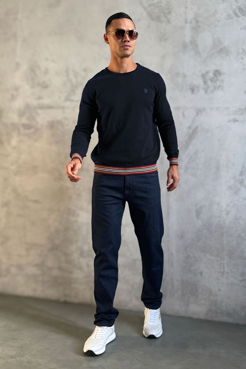 Burberry Мужской джемпер TB logo embroidered - Navy