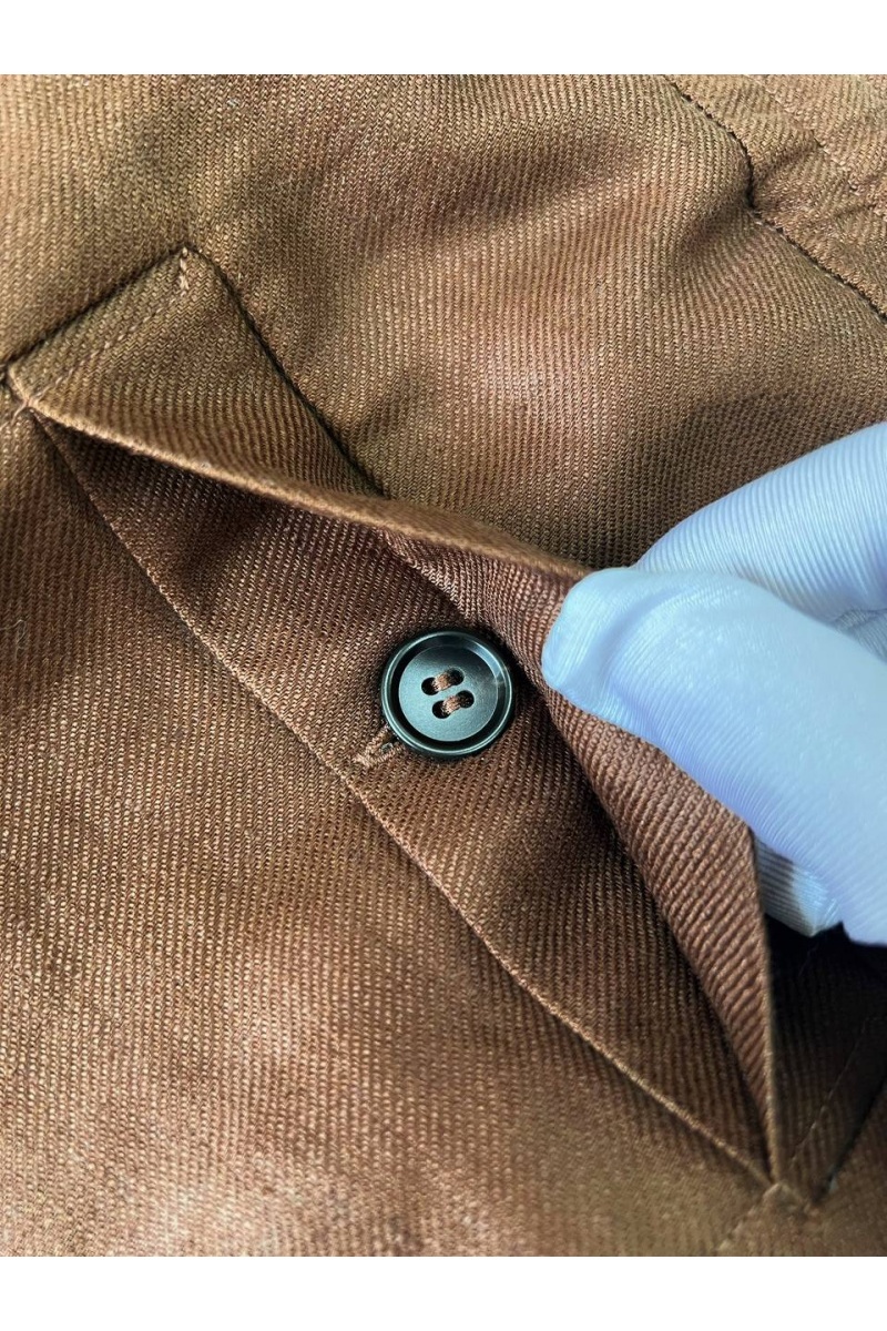 Zegna Льняные шорты коричневого цвета premium