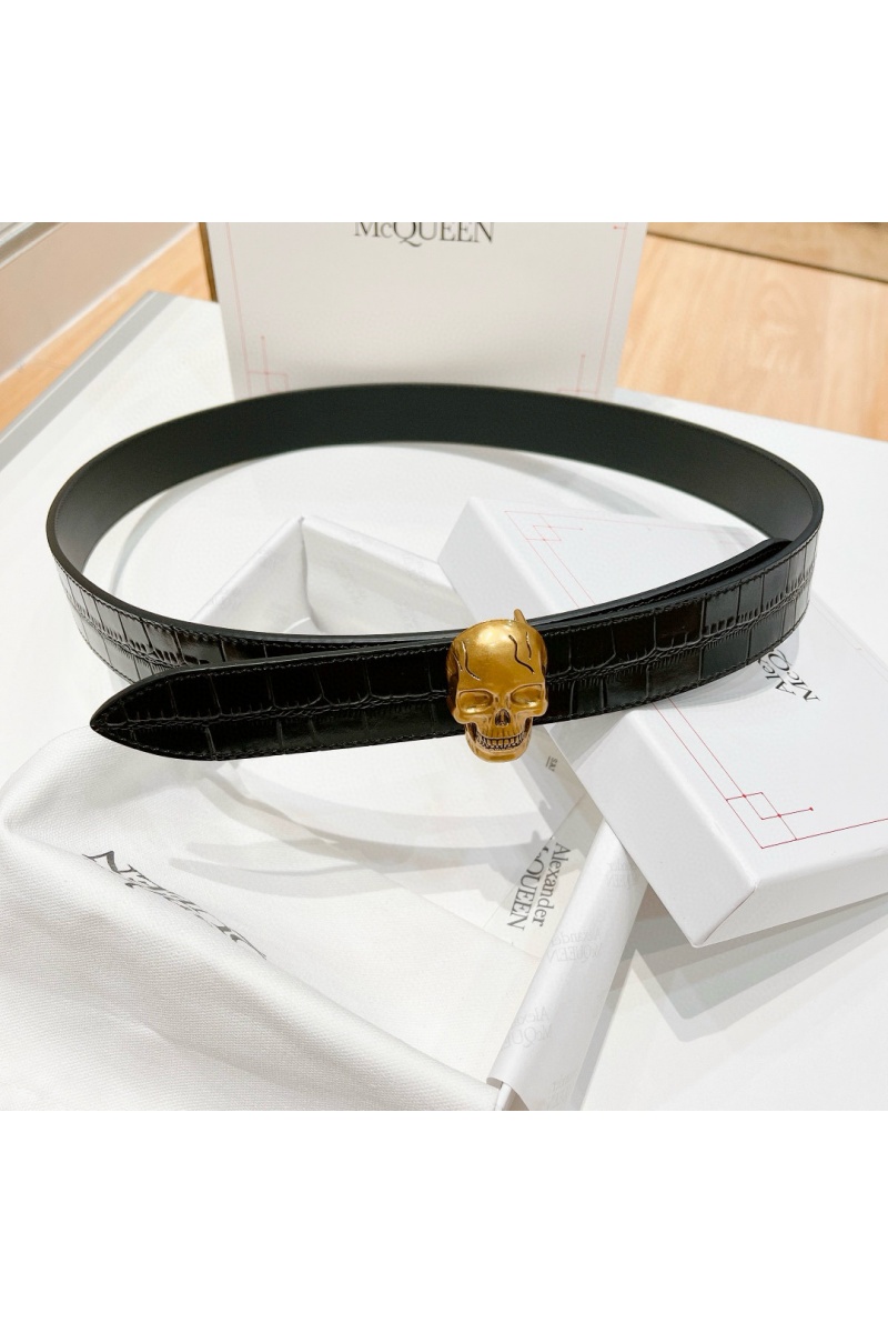 Alexander McQueen Кожаный ремень Skull Premium (ширина 3.5 см)