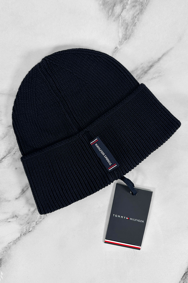 Tommy Hilfiger Мужская тёмно-синяя шапка logo-patch