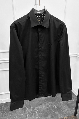 Мужская чёрная рубашка logo-embroidered