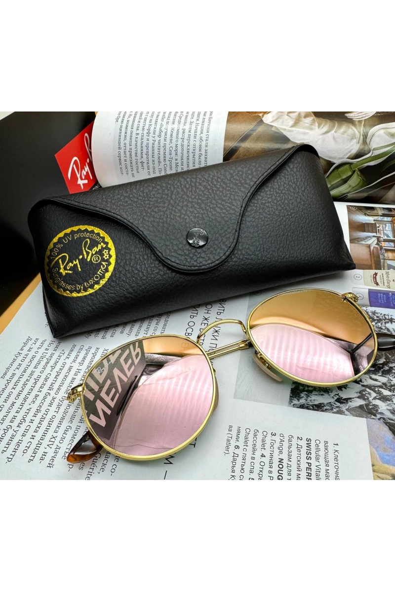 Ray Ban Солнцезащитные очки Round Metal - Pink Mirrored