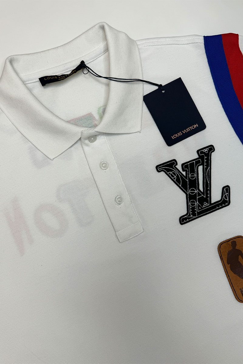 Lоuis Vuittоn Мужское поло белого цвета logo-print