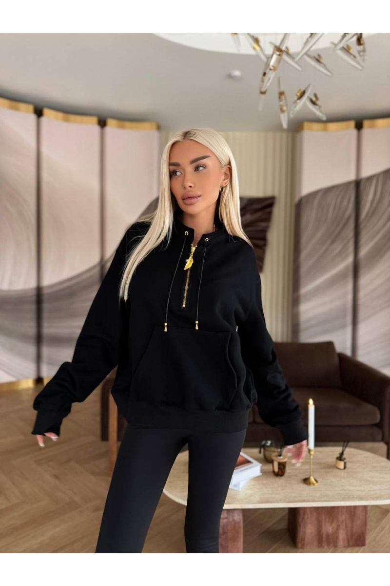 Schiaparelli Женский свитшот Premium zip neck - Black