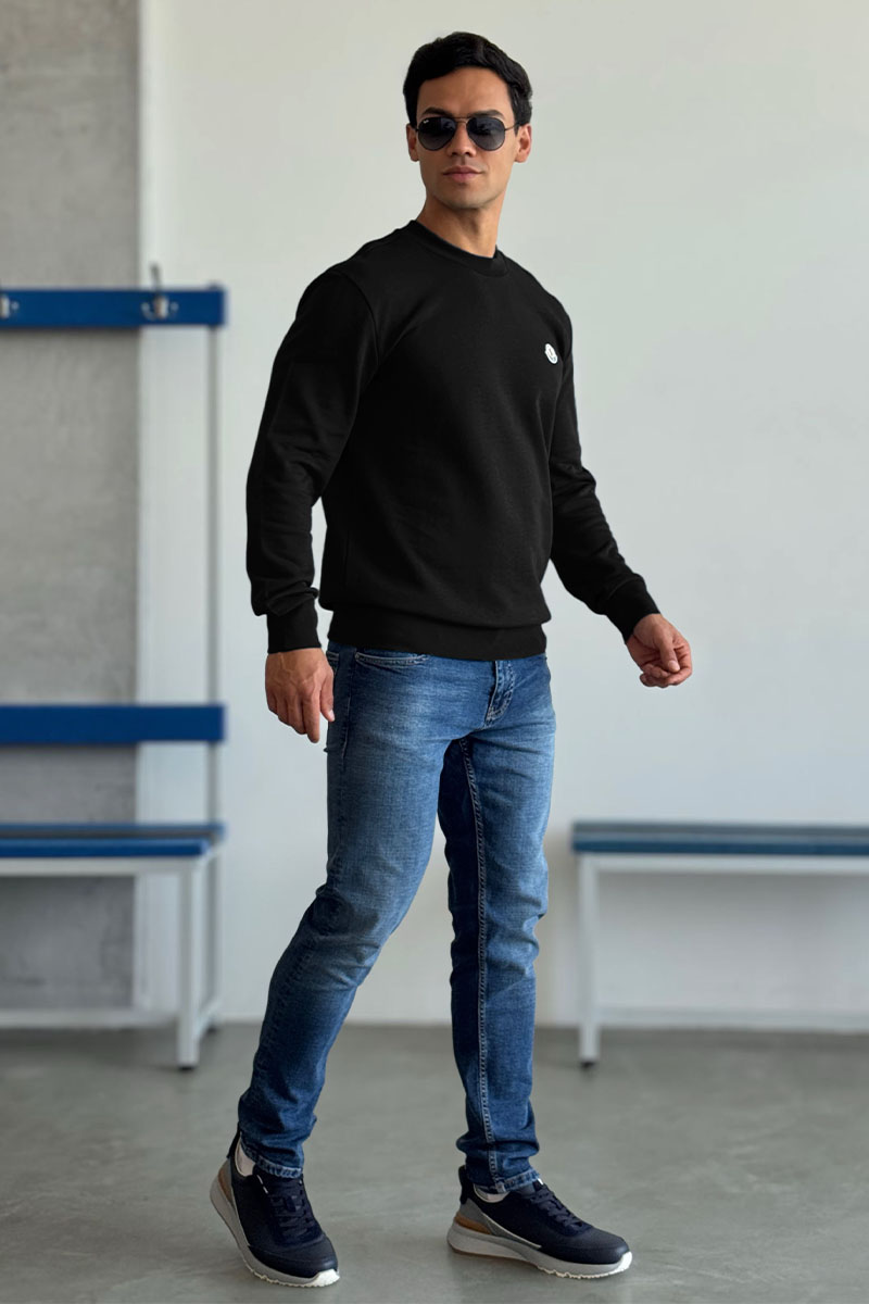 Moncler Свитшот чёрного цвета logo-patch