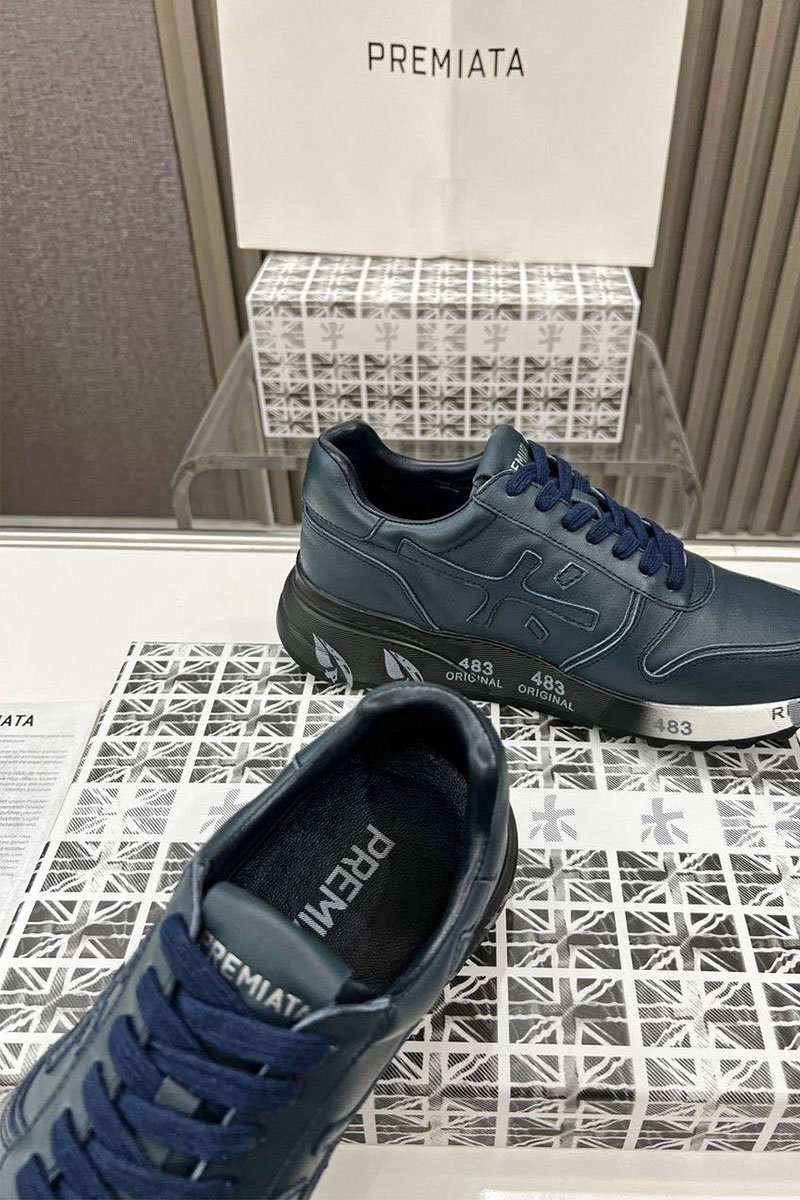 Premiata Мужские кожаные кроссовки Mick