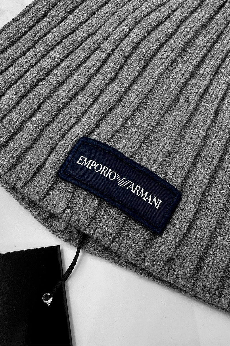 Emporio Armani EA7 Мужская серая шапка