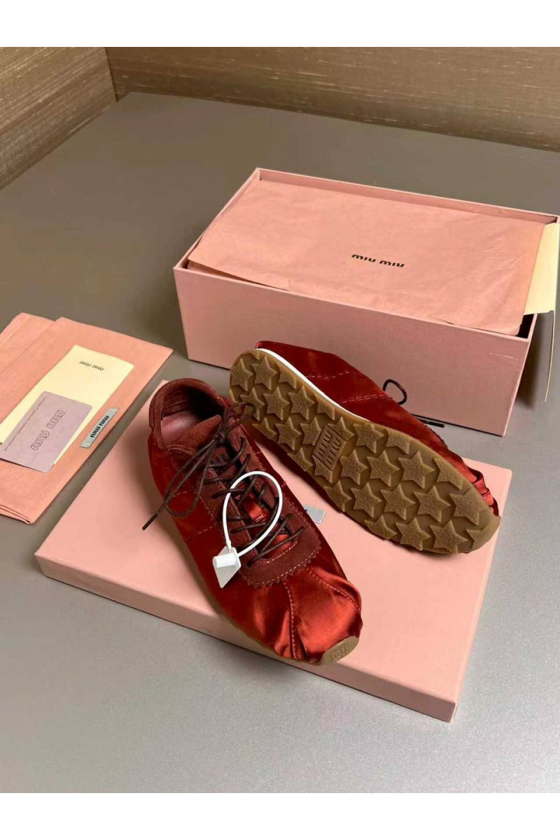 MIU MIU Женские кроссовки Plume Satin premium