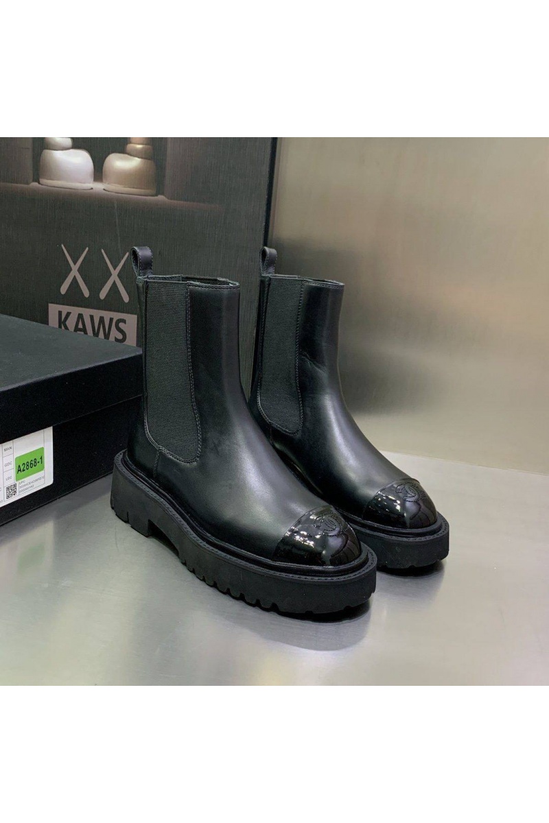 Chаnеl Женские кожаные сапоги Cruise premium - Black