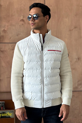 Куртка с вязаными рукавами Linea Rossa - White