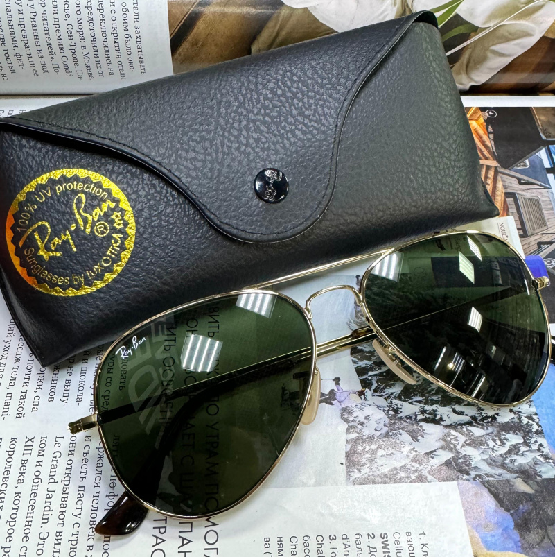 Ray Ban Солнцезащитные очки Aviator Large Metal - Green