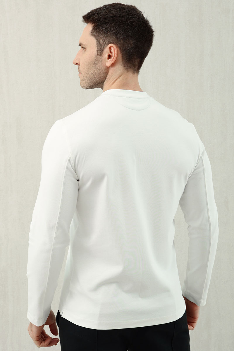 Designer Мужской белый лонгслив Premium