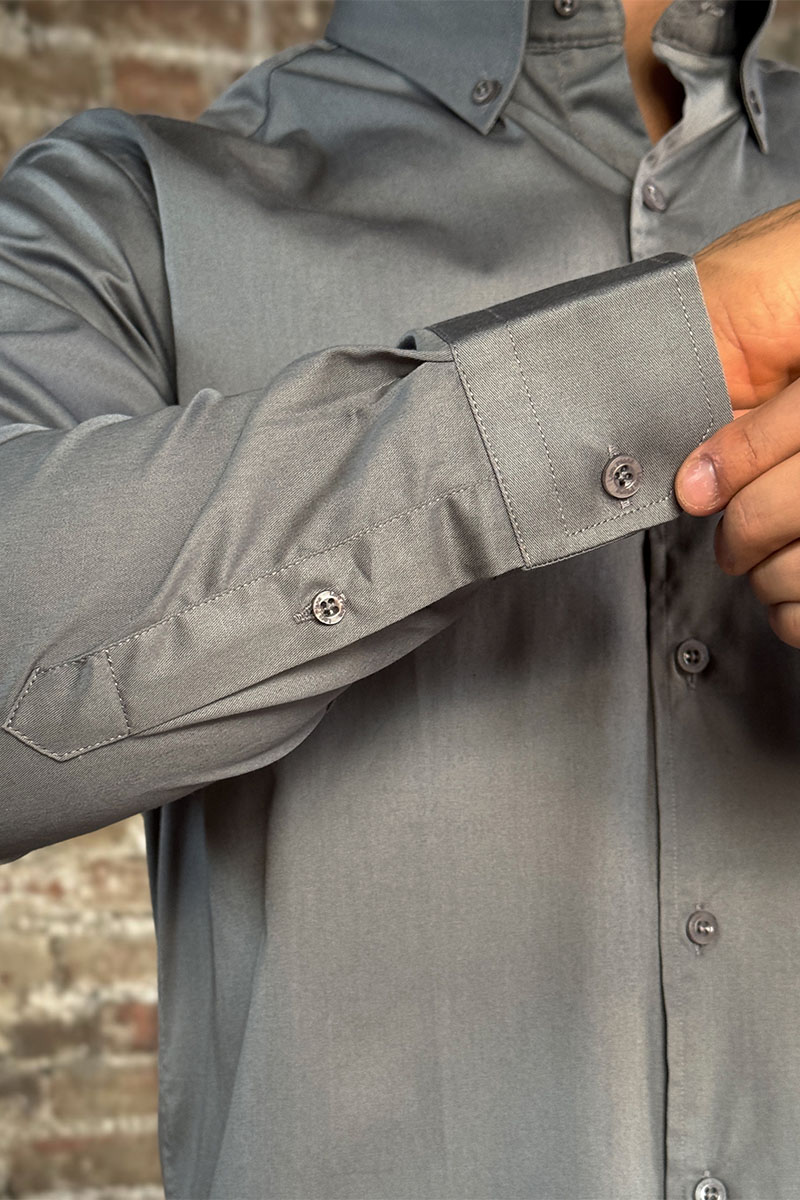 Loro Piana Мужская рубашка logo-embroidered - Grey