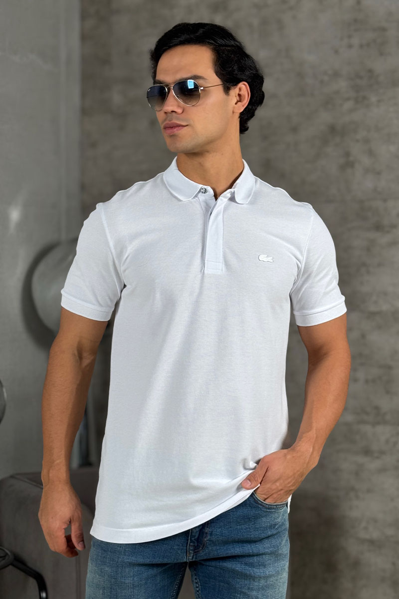 Lacoste Мужское поло белого цвета 