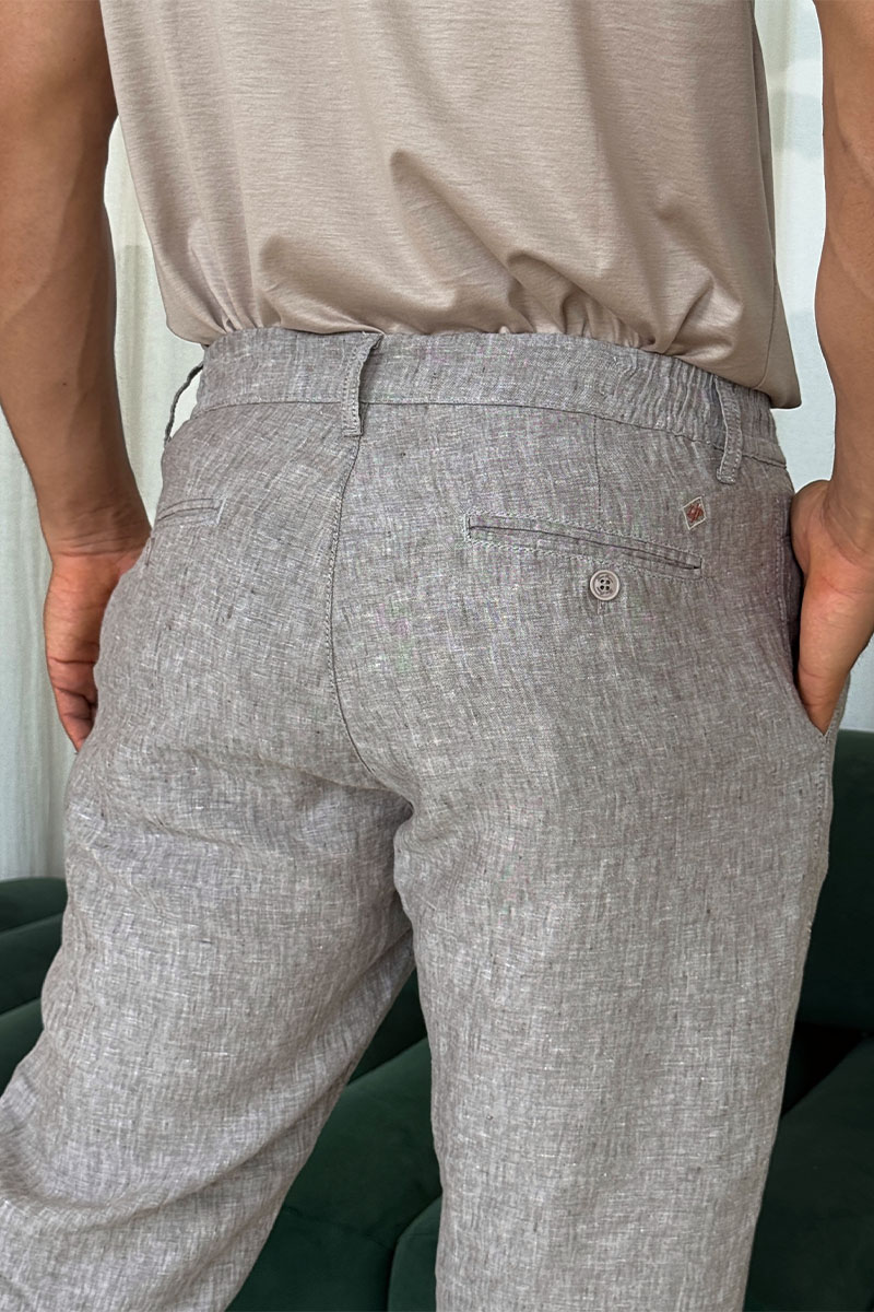 Loro Piana Льняные брюки серого цвета 