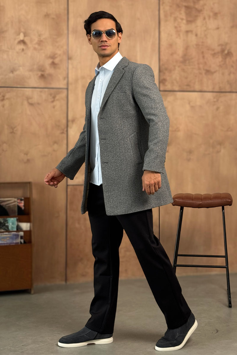 Loro Piana Мужское пальто серого цвета 