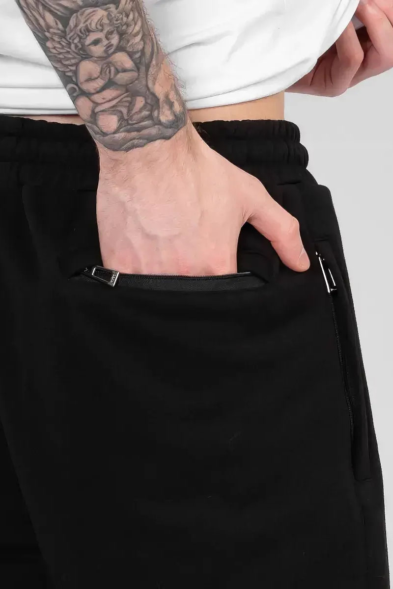 Hugо Воss Мужские чёрные шорты script-logo