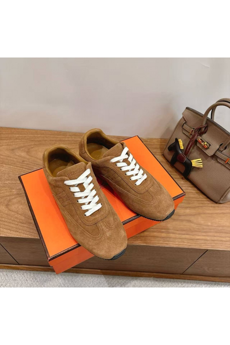 Hermes Женские замшевые кроссовки Master Tenis Master premium