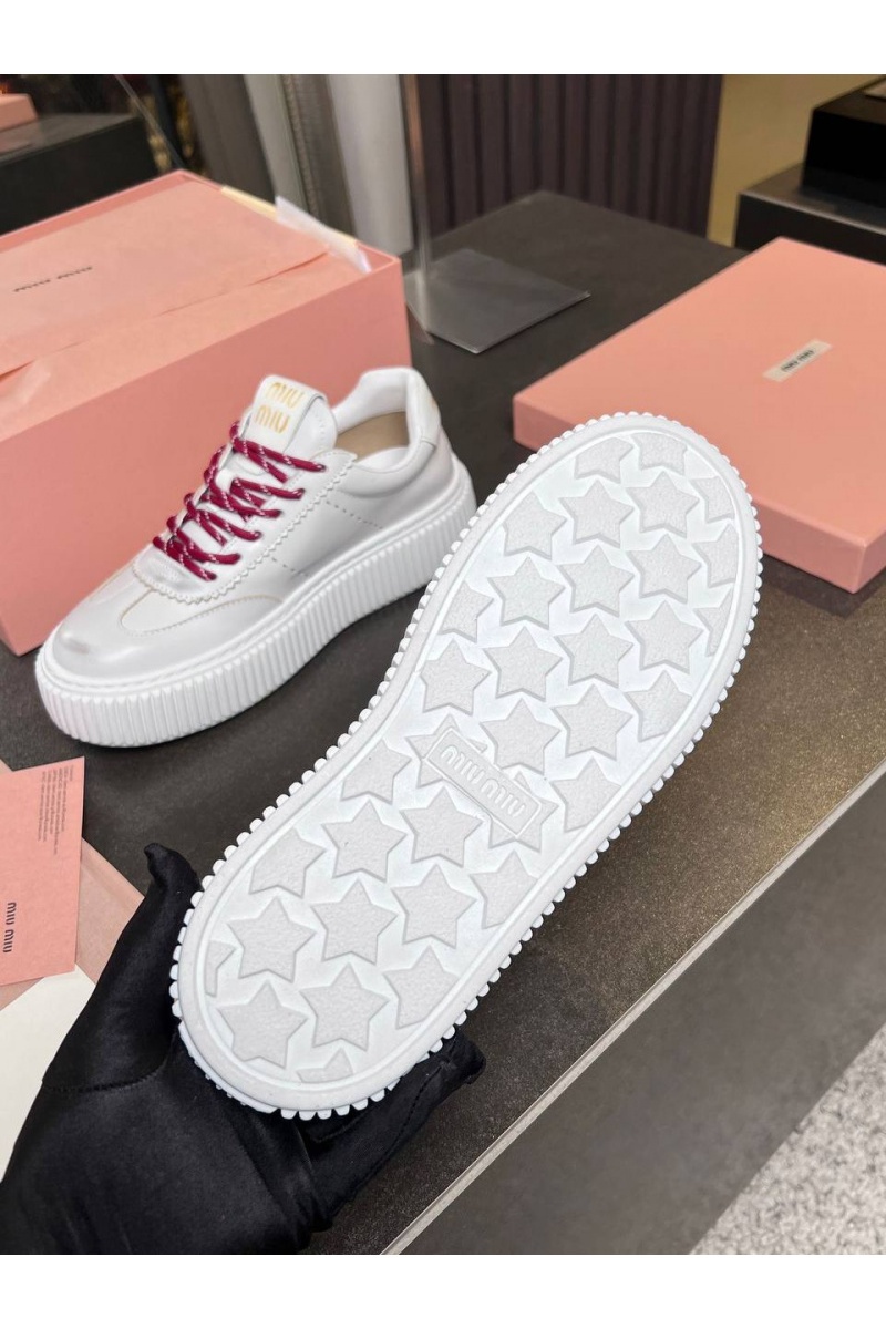 MIU MIU Женские кожаные кроссовки Premium