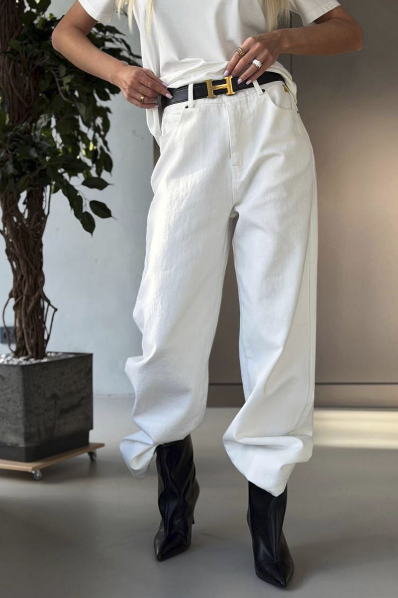 Hermes Женские белые джинсы Hermes premium