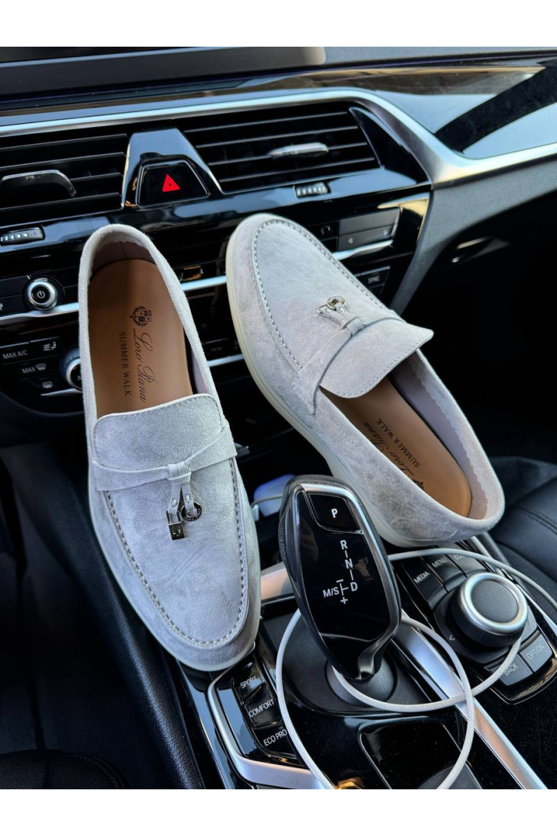 Loro Piana Женские замшевые лоферы Open Walk - Grey