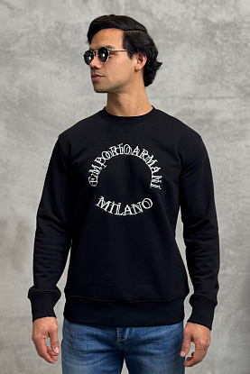 Чёрный свитшот logo embroidery